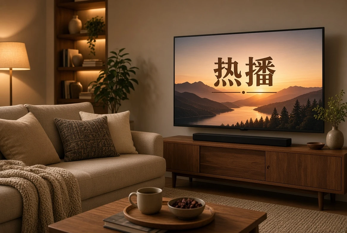 热播观察的栏目插画的影视导览画面